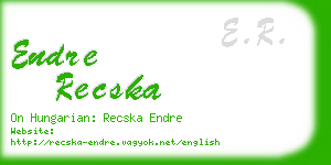 endre recska business card
